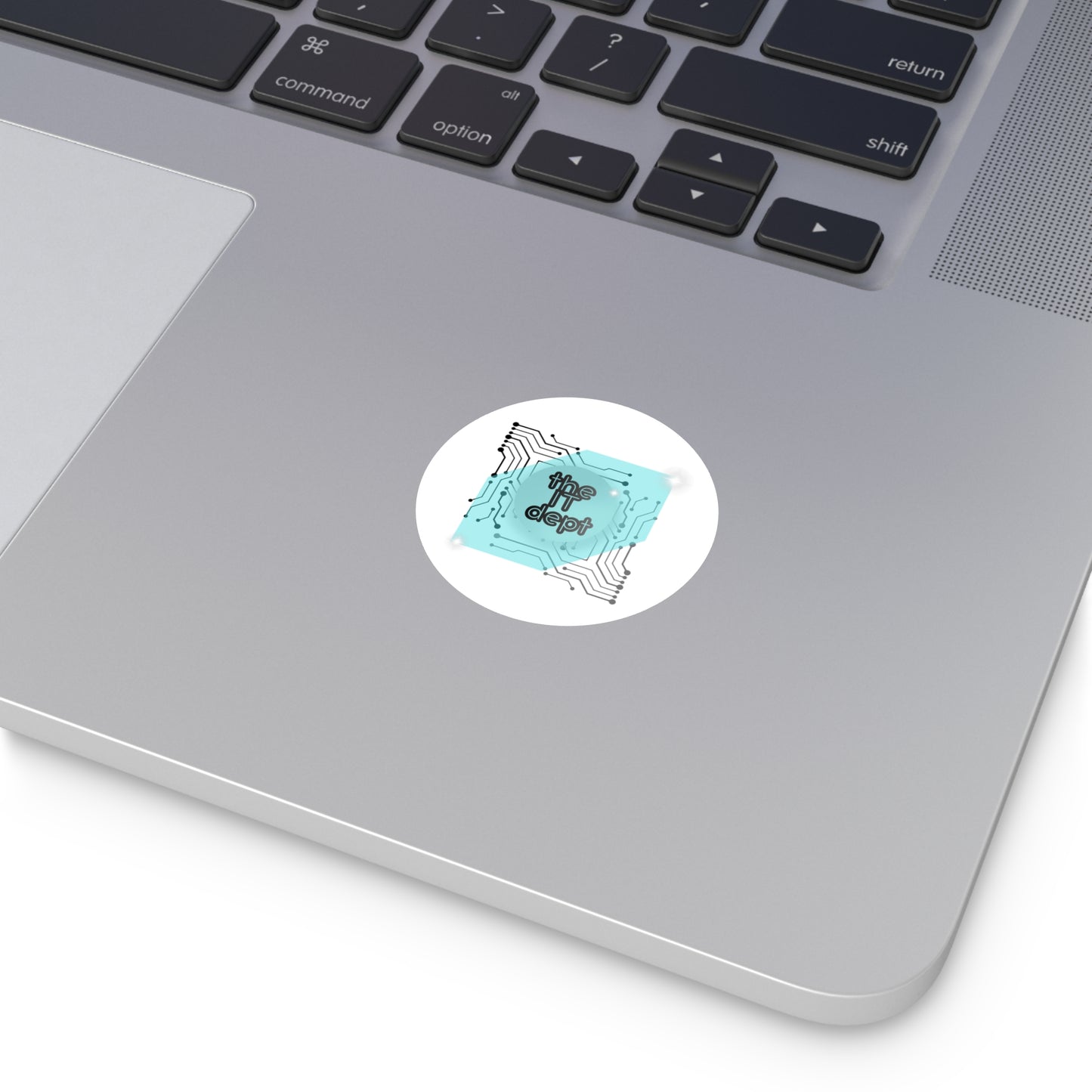 IT Dept Circuit Round Vinyl Sticker — Retro Tech Logo
