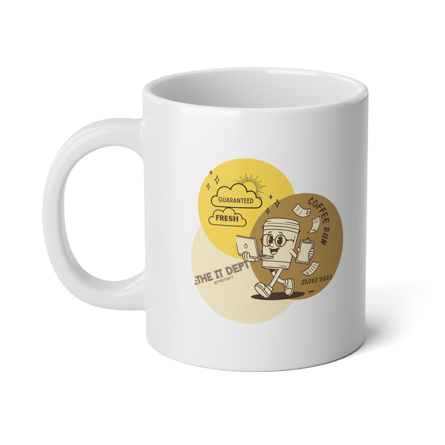 the IT dept Retro Coffee Badge Jumbo Ceramic Mug – 20oz