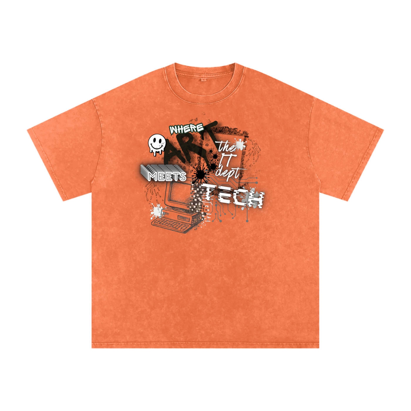 Snow Washed Oversized Cotton T-Shirt