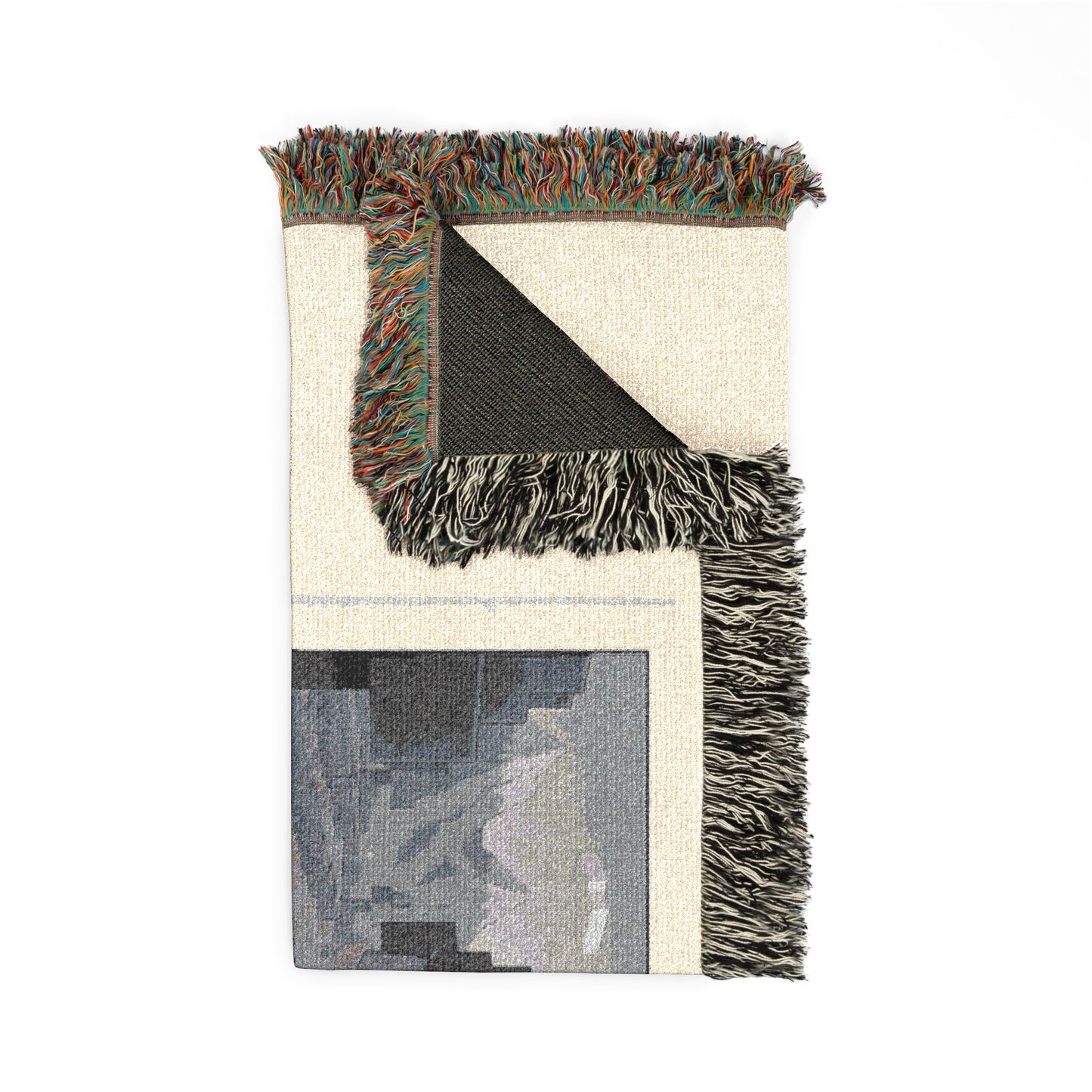 Woven Blanket — Vintage Cityscape Throw Blanket
