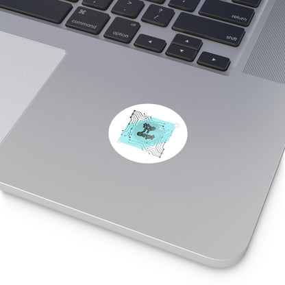 IT Dept Circuit Round Vinyl Sticker — Retro Tech Logo