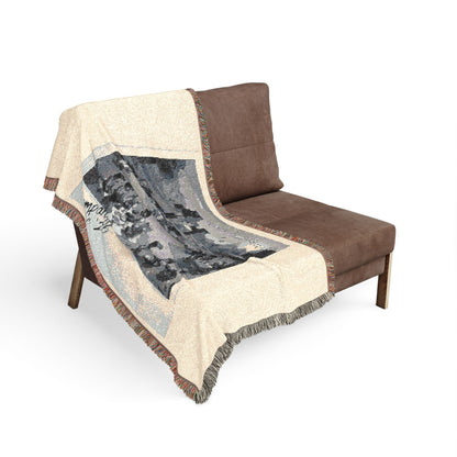 Woven Blanket — Vintage Cityscape Throw Blanket