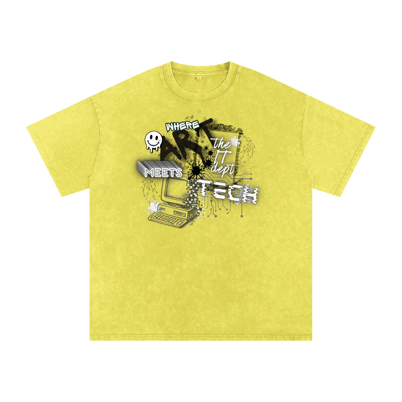 Snow Washed Oversized Cotton T-Shirt