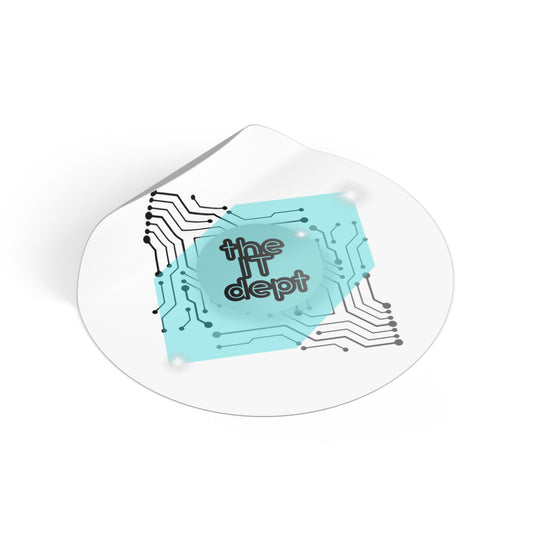 IT Dept Circuit Round Vinyl Sticker — Retro Tech Logo