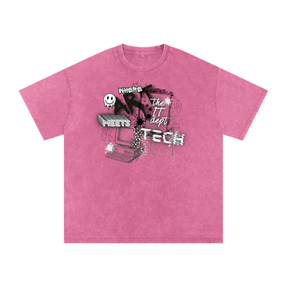 Snow Washed Oversized Cotton T-Shirt