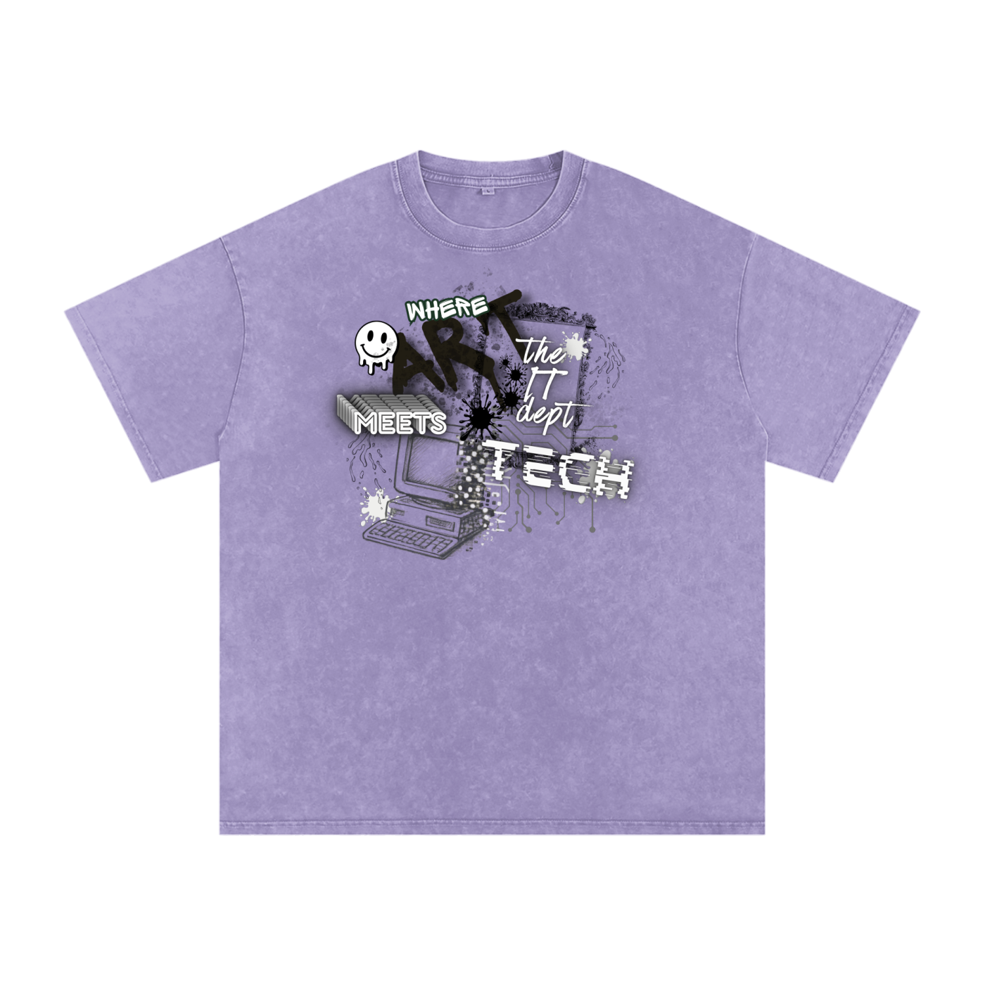 Snow Washed Oversized Cotton T-Shirt