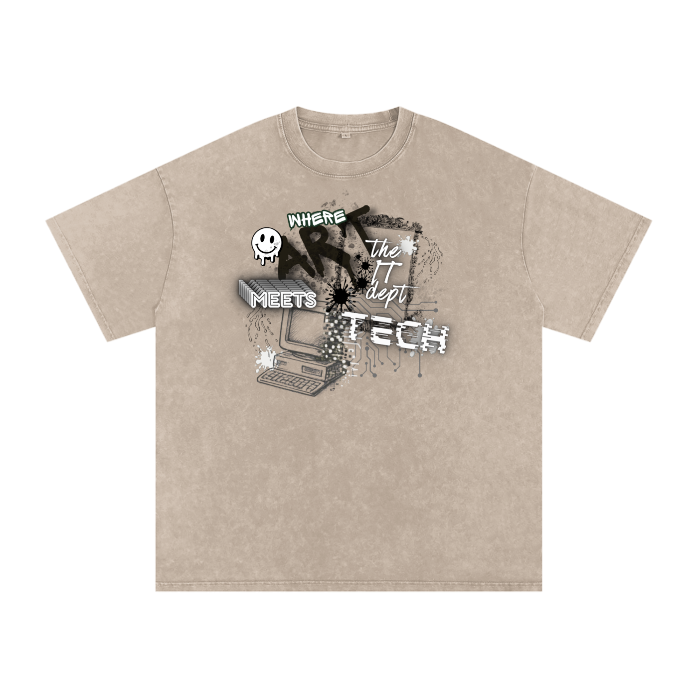 Snow Washed Oversized Cotton T-Shirt