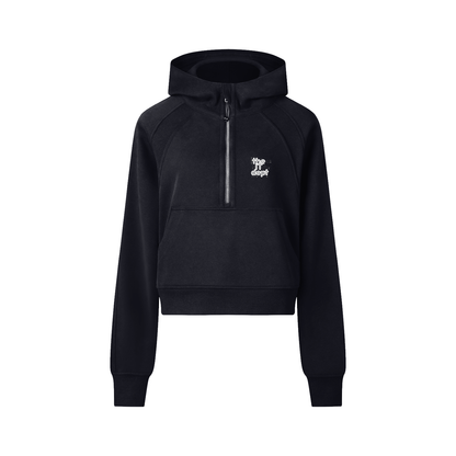 Cropped Half-Zip Hoodie