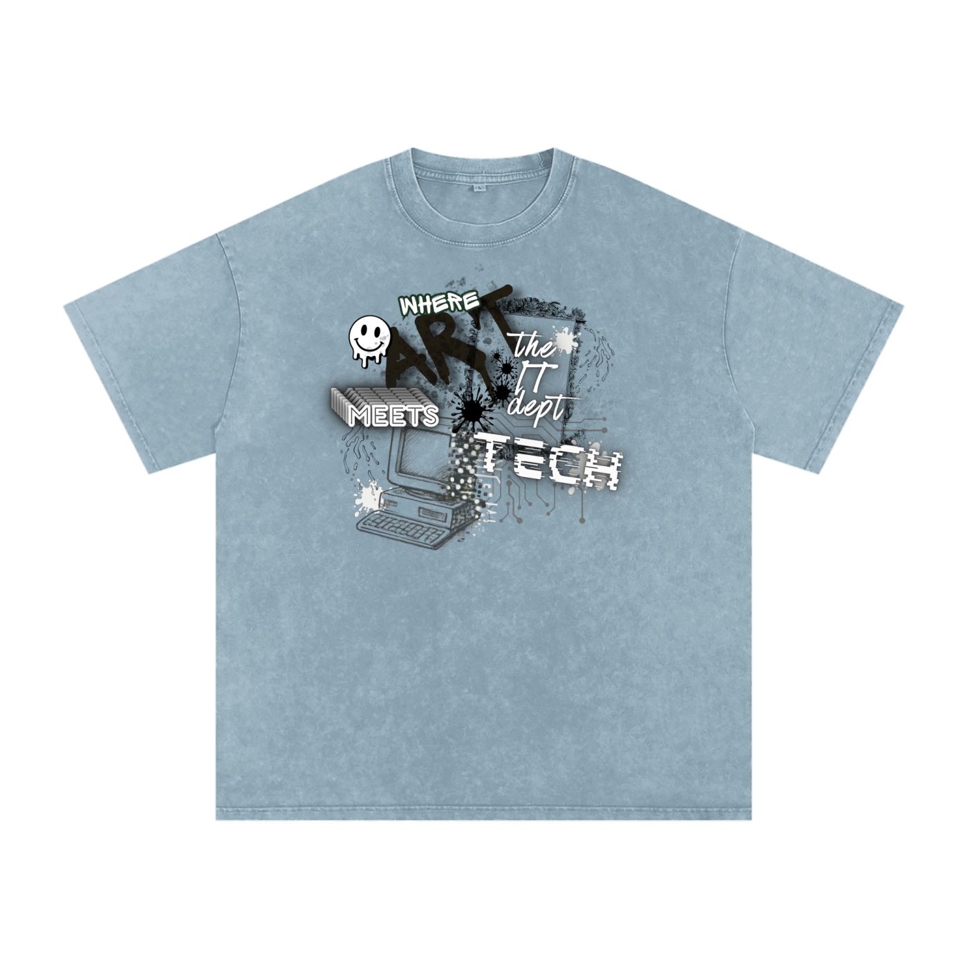 Snow Washed Oversized Cotton T-Shirt
