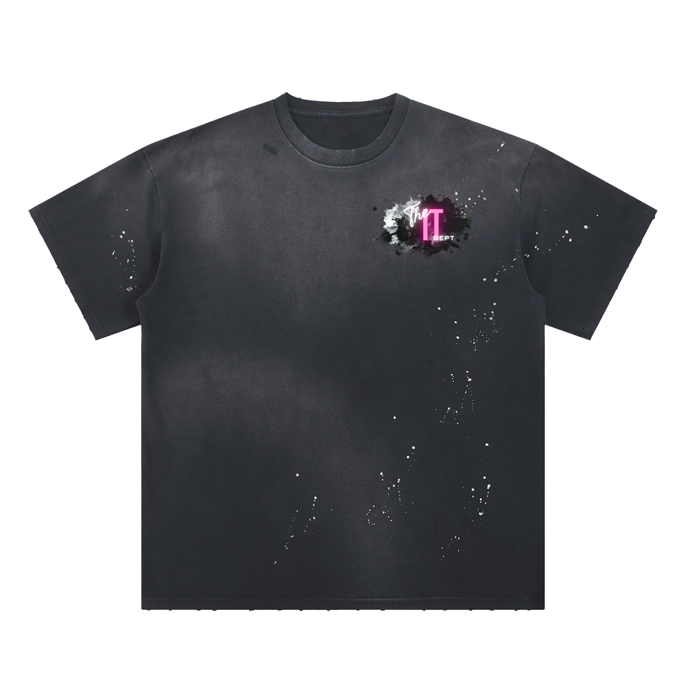 Hand-Frayed Sunfade Paint Splatter T-Shirt