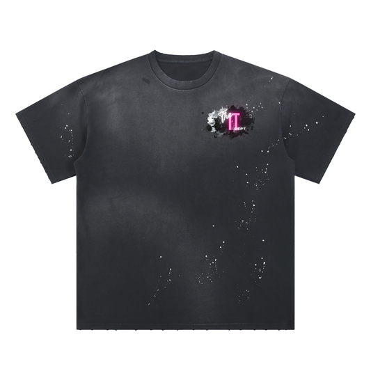the IT dept Hand-Frayed Sunfade Paint Splatter T-Shirt
