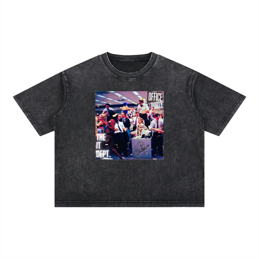 Mineral Wash Boxy Oversized Drop Shoulder T-Shirt