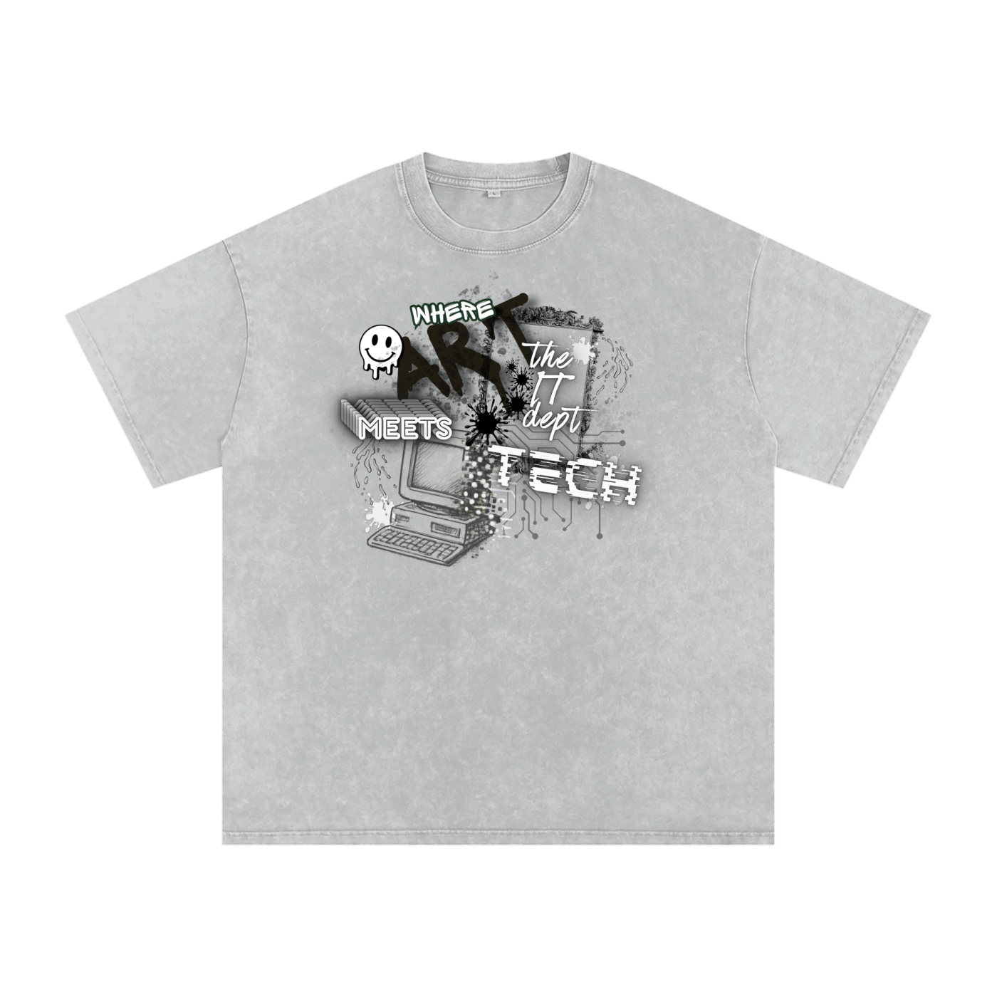 Snow Washed Oversized Cotton T-Shirt
