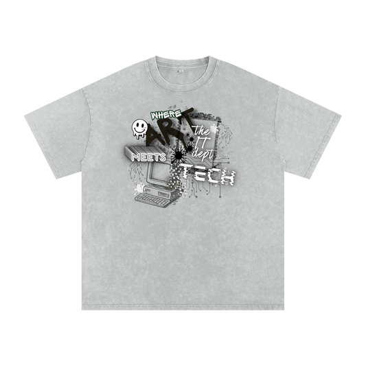 Snow Washed Oversized Cotton T-Shirt